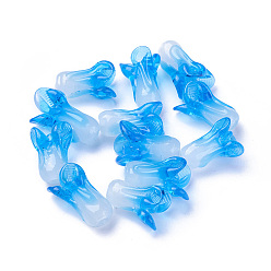 Темно-Голубой Бусины лэмпворк , Китайская капуста, глубокое синее небо, 19~21x12~14 мм, отверстие : 1.6 мм