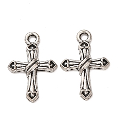 Античное Серебро Сплавочные подвески тибетского стиля, крест прелести, античное серебро, 20.5x14x2.5 мм, отверстие : 2 мм, Около 1299 шт / 1000 г