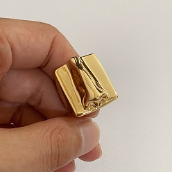 Золотой Кольца перста сплава, прямоугольник с носом, широкая полоса кольца, золотые, внутренний диаметр: 15~20 мм