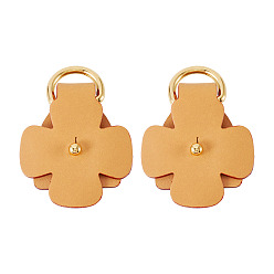 Сэнди Коричневый Цветочные застежки из коровьей кожи, с металлическими D-образными кольцами, золотые, песчаный коричневый, 51.5x44x11 мм