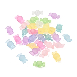 Candy Матовые прозрачные акриловые бусины, разноцветные, конфеты, 8.5x16.5x8.5 мм, отверстие : 2.2 мм