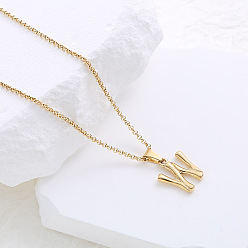 Letter W Ожерелья с подвесками в виде алфавита из нержавеющей стали для женщин, золотые, Буква W