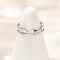 Платинированный Латунные регулируемые манжеты для женщин, формы раковины, долговечный, без никеля , Реальная платина, 5 мм, внутренний диаметр: 17 мм