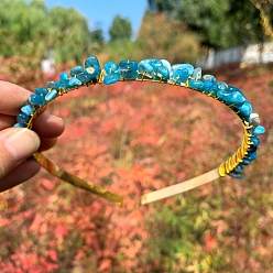 Апатит Резинки для волос с драгоценными камнями, аксессуары для волос для женщин и девочек, 150x130 мм