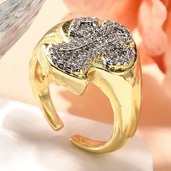 Real Gold Plated & Real Platinum Plated Латунные кольца из манжеты с прозрачным цирконием, крестовые кольца для женщин, без кадмия, без никеля и без свинца, платиной и золотом, 18 мм