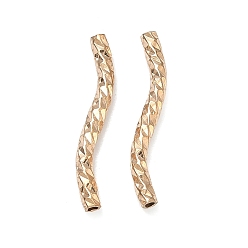 Light Gold Латунные бусины, твист, долговечный, стойки покрытие, золотой свет, 19x2 мм, отверстие : 1 мм