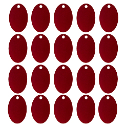 Red Pet Aluminium Pendants, Stamping Blank Tag, Oval, Red, 38x25x1mm, Hole: 3.5mm
