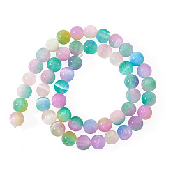 (52) Непрозрачная лаванда 1 нити натуральных селенитовых бусин нити, окрашенные, круглые, разноцветные, 8 мм, отверстие : 1.4 мм, около 47 шт / нитка, 15.12 дюйм (38.4 см)