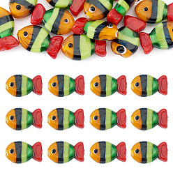 Красный 12 бусины лэмпворк ручной работы, рыба, красные, 20~21x12~13x7.5~9.5 мм, отверстие : 1.5~1.6x1.5~2.5 мм