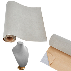 Серый Самоклеящаяся флокированная ткань, поделки товары для рукоделия, серые, 400x0.5 мм, 5 м / рулон