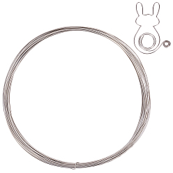 Stainless Steel Color 10M Titanium Wire, Round, for DIY Craft, Stainless Steel Color, 1mm, 18 Gauge, about 32.81 Feet(10m)/Set
