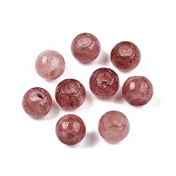 Клубничный Кварц Натуральный клубничный кварц европейские бусины, бусины с большим отверстием, рондель, 10~10.5x7.5~9 мм, отверстие : 5 мм