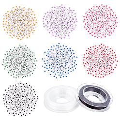 Gemischte Farbe 1512 DIY-Set aus elastischen Acrylarmbändern mit Herz und Buchstaben für den Kindertag., inklusive 7 Farbperlen und elastischem Faden, Gemischte Farbe, 7x3.5 mm, Bohrung: 1.8 mm, 7 Farben, über 216pcs / Farbe, 1512 Stück / Karton