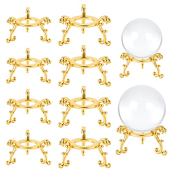 Золотой 10шт. держатель для демонстрации минералов из сплава, подставки для хрустальных шаров, золотые, 54x51x31 мм