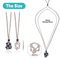 Темно-Серый Плетеные шнуры из вощеной хлопчатобумажной нити макраме мешочек изготовление ожерелья, регулируемые стеклянные бусины сменные каменные ожерелья, темно-серый, 30 дюйм (76 см), 2 шт / комплект