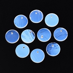 Опал Opalite подвески, плоские круглые прелести, 12x3 мм, отверстие : 1~1.4 мм