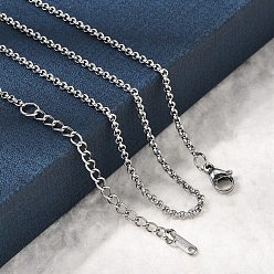 Нержавеющая Сталь Цвет 12шт 2мм 304 ожерелья из нержавеющей стали с цепочкой «роло» для мужчин и женщин, без потускнения, цвет нержавеющей стали, 17.72 дюйм (45 см)