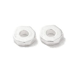 Серебро Латунной шариковой, круглые, серебряные, 6x2 мм, отверстие : 2.5 мм