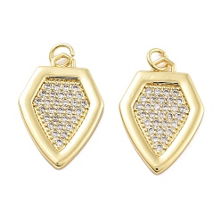 Золотой Стойка металлическая латунная микропрофилированная кубическая циркония подвески, без свинца и без кадмия, долговечный, ромб, золотые, 22.5x15.5x2 мм