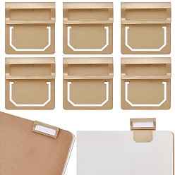 Golden Brass Bookmarks Page Clip, Mini Index Clamp Label Clip, Stationery Gifts, Golden, 28x27x5mm, 6pcs/set