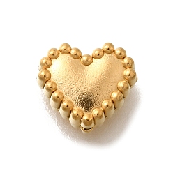 Настоящее золото 18K 304 из нержавеющей стали бусы, сердце, реальный 18 k позолоченный, 8.5x10x4.5 мм, отверстие : 1.2 мм