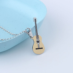 Золотой Гитара 667 нержавеющая сталь с подвесками из сплава, золотые, 23.62 дюйм (60 см)