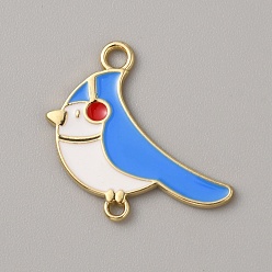 Озёрно--синий Подвески из сплава эмали, золотой свет, ссылки на птицу малиновка, Плут синий, 23.5x24x1.3 мм, отверстия : 2.3 mm и 1.4 мм