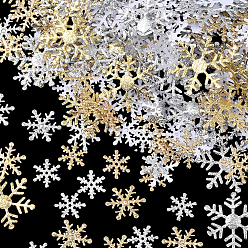 (52) Непрозрачная лаванда 6 сумки 3 стили 2 цвета пластиковое конфетти, снежинка, для празднования рождественской вечеринки, разноцветные, 15~32x0.2 мм, 1 сумка / стиль