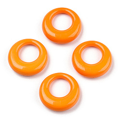 Orange Opaque Acrylic Pendants, Ring, Orange, 25x7.5mm, Hole: 12.5mm, about 260pcs/500g