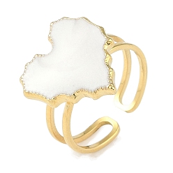 Настоящее золото 18K Ионное покрытие (ip) 304 кольца на пальцах в форме сердца из эмали из нержавеющей стали, открытые кольца для женщин, реальный 18 k позолоченный, 12x16 мм