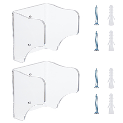 Clear Acrylic Guitar Display Stands Set, with Iron Screws & Plastic Plugs, Wall-mounted, Clear, 7.4x8.1x8.05cm