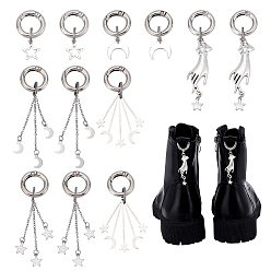 Платина 12 шт 6 стиль сплав обувь подвески, с литыми пружинными кольцами, платина, 35~75 мм, 2 шт / стиль