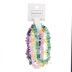 Смешанные камни 5шт. наборы браслетов из натуральных драгоценных камней для женщин, внутренний диаметр: 2-3/8 дюйм (6 см)