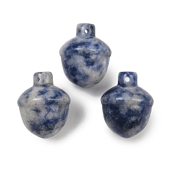 (306FM) Жонкиль матовый с лаймовой подкладкой Натуральные синие пятна яшмы подвески, желудь прелести, 21~22x17 мм, отверстие : 1.4 мм