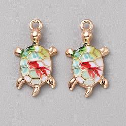 Разноцветный Подвески из эмали и сплава, черепаха, красочный, 24x13.5x4 мм, отверстие : 1.8 мм