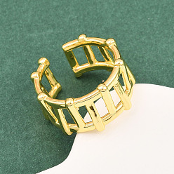 Настоящее золото 18K Латунные кольца-манжеты для женщин, долговечный, стойки покрытие, реальный 18 k позолоченный, 11 мм, регулируемый