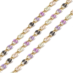 (52) Непрозрачная лаванда Ионное покрытие (ip) 304 цепь из эмалированной нержавеющей стали, с катушкой, пайки, разноцветные, 9x3.8x2 мм