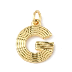 Letter G Латунные подвески, с целью перехода в кольце, письмо амулеты, стойки покрытие, долговечный, без кадмия и без свинца, реальный 18 k позолоченный, Буква G, 15x12.5x1.5 мм, отверстие : 3.5 мм