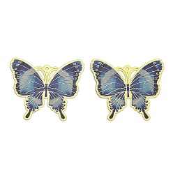 Light Gold Латунь эмаль подвески, бабочки прелести, без кадмия, без никеля и без свинца, золотой свет, 40x46.5x0.3 мм, отверстие : 1.6 мм