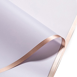 лаванда 20 листы с золотым краем водонепроницаемая ПВХ подарочная упаковочная бумага, квадратный, сложенный букет цветов украшение оберточной бумаги, лаванда, 580x580 мм