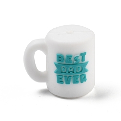 Водолей Силиконовые бусины на день отца, фокусные бусы, зелёные, Водолей, 28x25x8 мм, отверстие : 2.5 мм