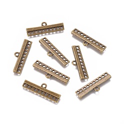 Античная Бронза Коннекторы тибетского стиля, компоненты для люстры, прямоугольник / бар, без кадмия, без никеля и без свинца, античная бронза, 9x28x2.5 мм