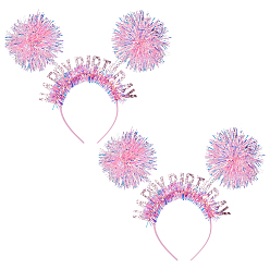 Pink Пластиковые ленты для волос, резинки для волос для женщин девочек, розовые, 260x270x10 мм, внутренний диаметр: 120x105 мм