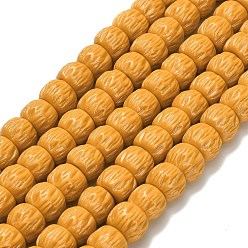 Темно-Оранжевый Резные бусины из синтетического коралла, рондель, темно-оранжевый, 9.5~10x7 мм, отверстие : 0.7 мм