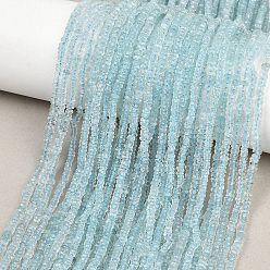 Аквамарин Природные Аквамарин бисер нитей, рондель, граненые, 2.5~3x1~1.5 мм, отверстие : 0.1 мм, около 255~272 шт / нитка, 12.99'' (33 см)