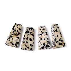 Далматинских Джаспер Природные яшмы далматин подвески, граненые трапециевидные подвески, 24.5~25.5x12.5~13.5x3.5~4.5 мм, отверстие : 1~1.2 мм