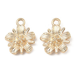 Light Gold Alloy Pendants, Flower, Light Gold, 17x14x4mm, Hole: 2mm, about 833pcs/1000g