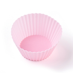 Pink Многоразовые силиконовые формы для выпечки из пищевого продукта, кексы, кексы, кексы, чашки для выпечки, вкладыши, формы для торта с антипригарным покрытием, розовые, 6.5x3.3 см