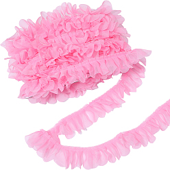 Pink 10м плиссированная полиэстеровая лента, для свадебной отделки края воротника платья, розовые, 1-5/8 дюйм (42 мм), около 10.94 ярдов (10 м) / комплект
