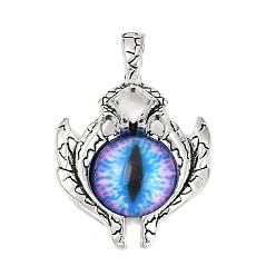 Античное Серебро Подвески из сплава , глаз с крылом, cmолой, античное серебро, 43x29.5x7 мм, отверстие : 4x6 мм